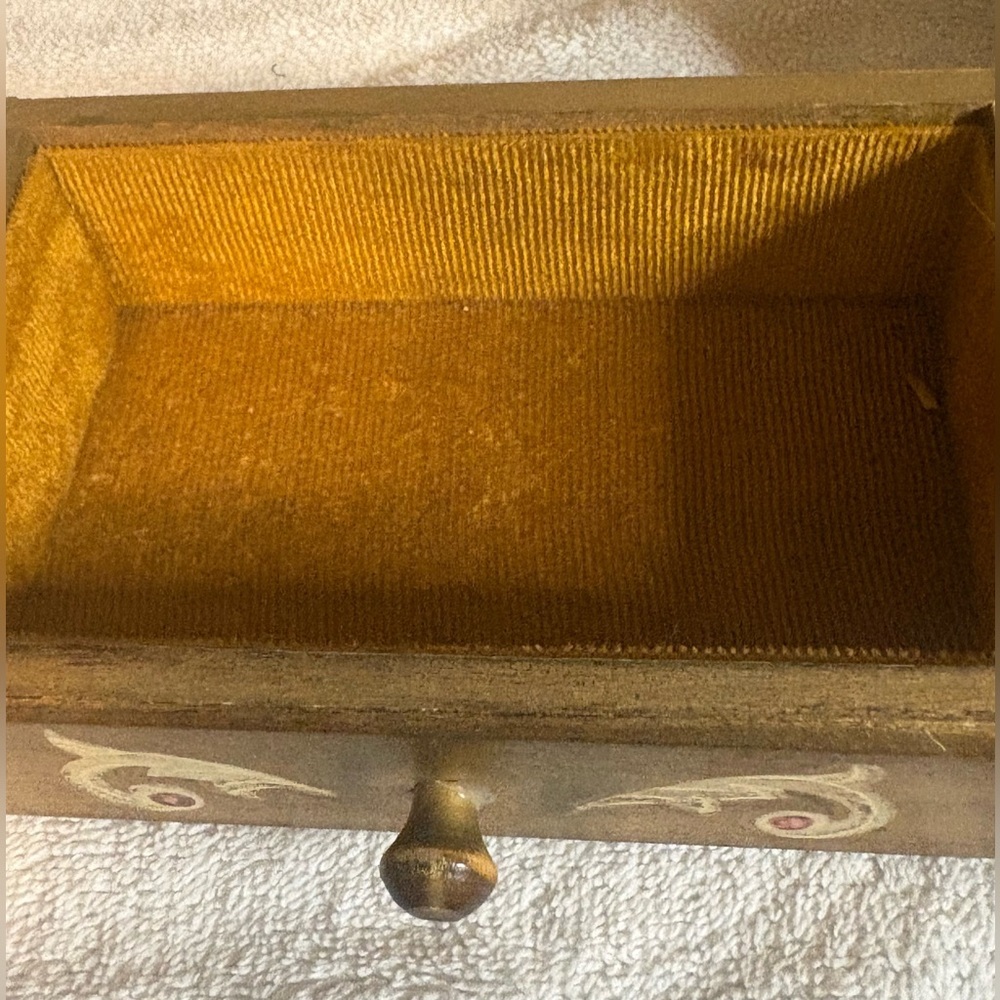 Vintage Wooden Japanese Hand Painted Florentine Jewelry Music Box Dresser - Picture 7 of 12